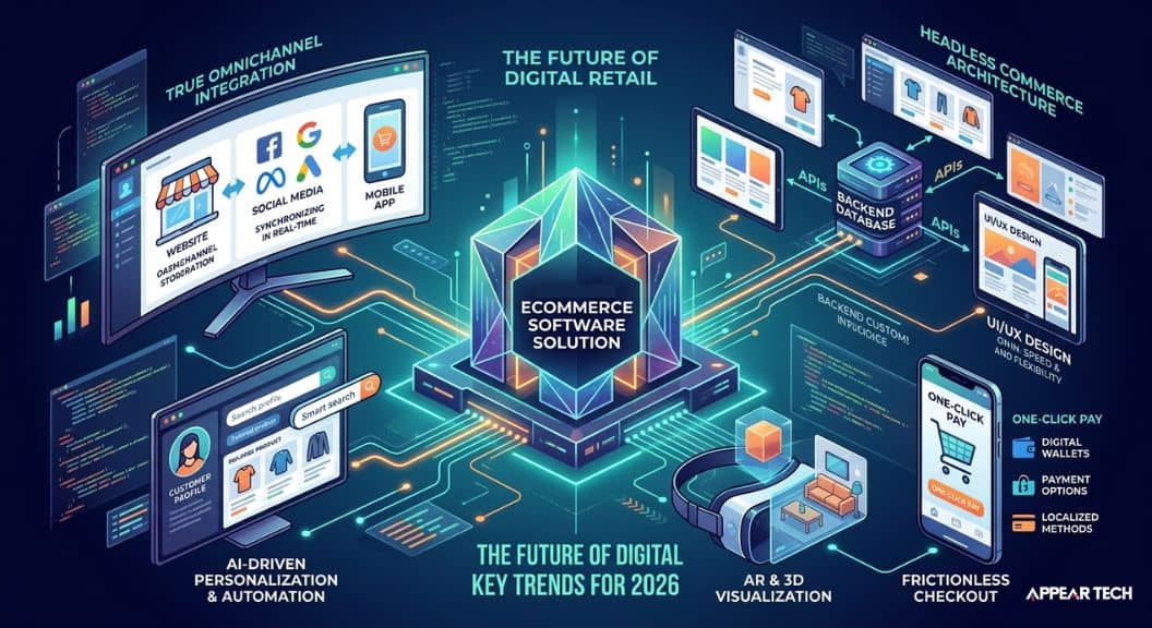 Read more about the article The Future of Ecommerce Software Solutions: 2026 Trends | Appear Tech